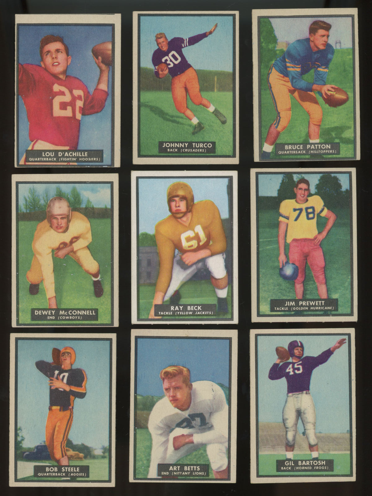 1951 Topps Magic Football (Lot Of 28) EX