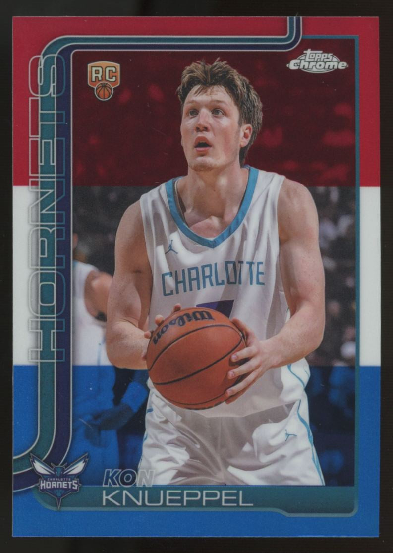 2025-26 Topps Chrome Kon Knueppel RC Red White Blue Refractor #254