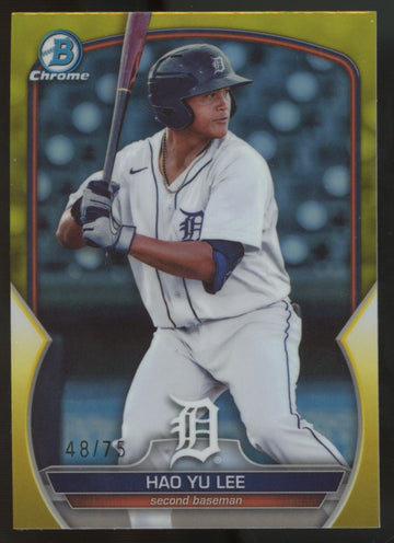 2023 Bowman Draft Chrome Hao Yu Lee Yellow Refractor /75 #BDC-24