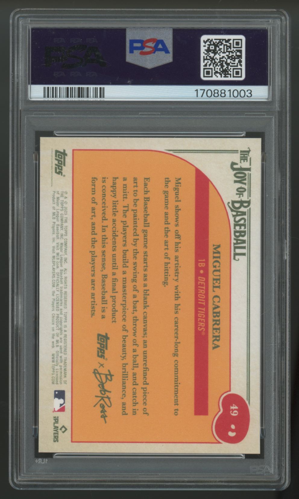 2023 Topps X Bob Ross Miguel Cabrera #49 PSA 10