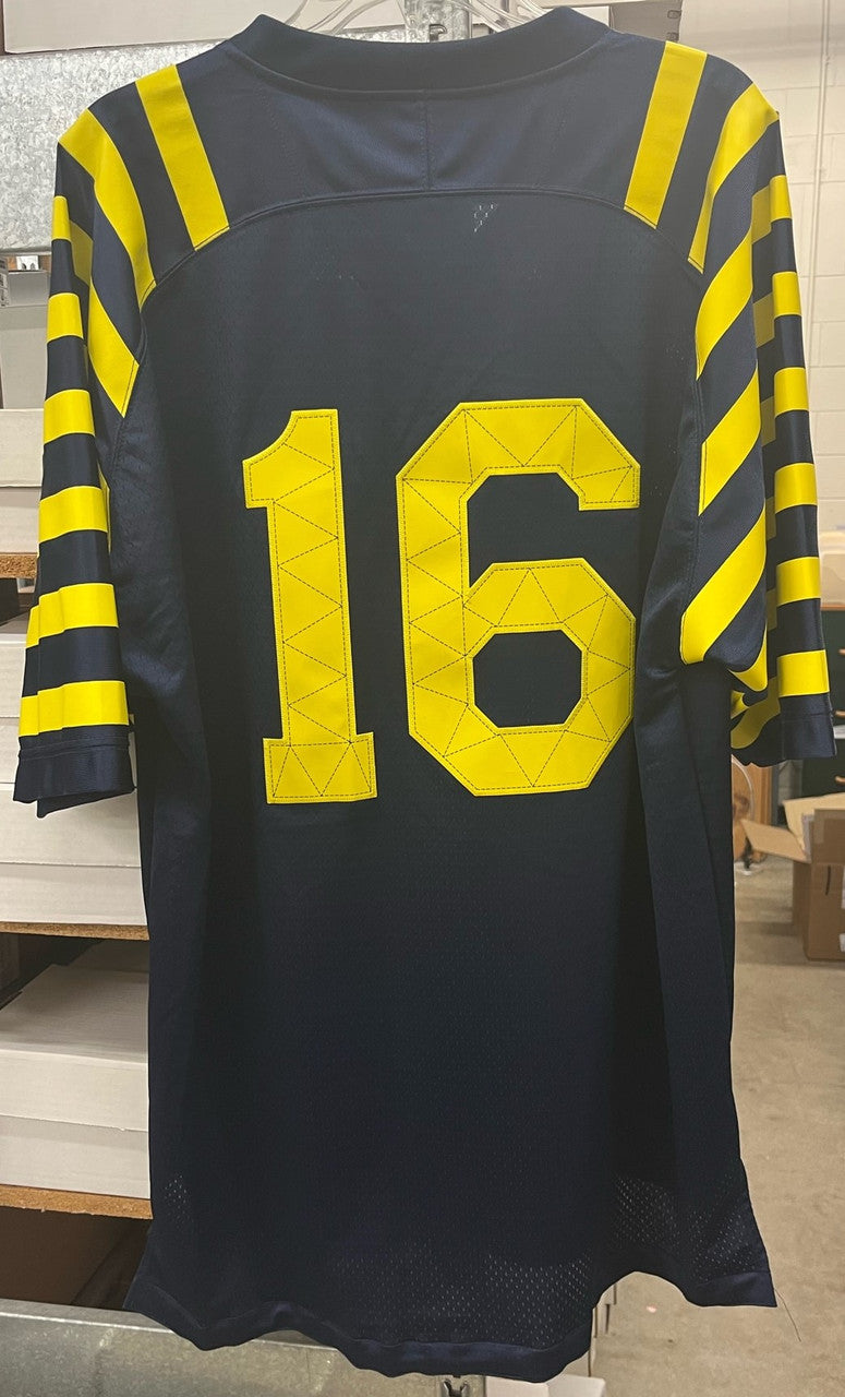 Denard Robinson Blue Under The Lights Michigan Jersey Large