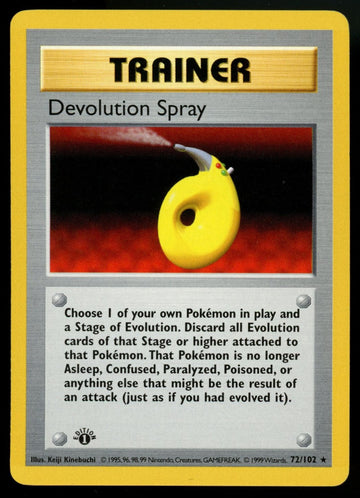 Pokemon Devolution Spray 1st Edition Base Set Shadowless #72/102