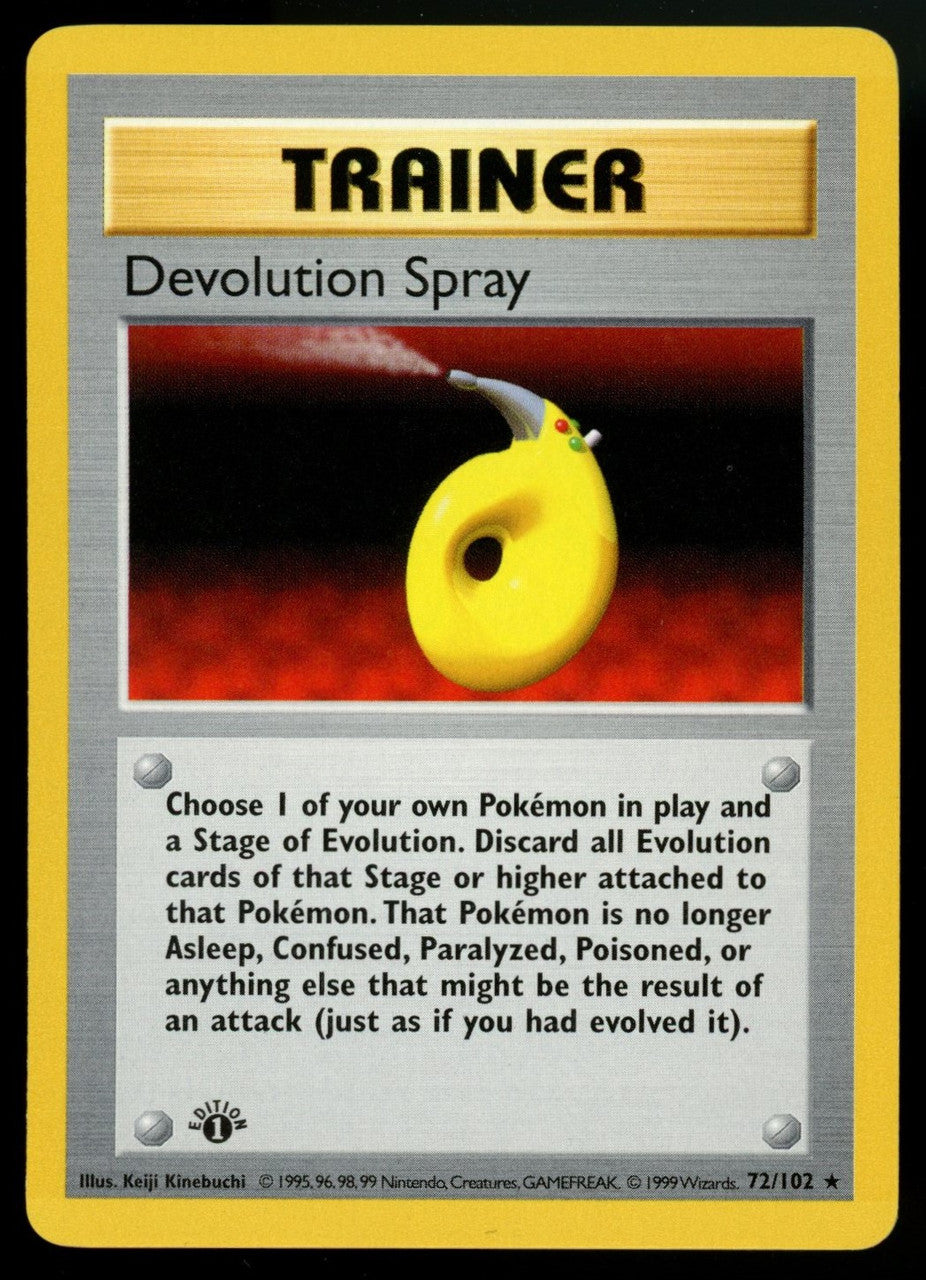 Pokemon Devolution Spray 1st Edition Base Set Shadowless #72/102