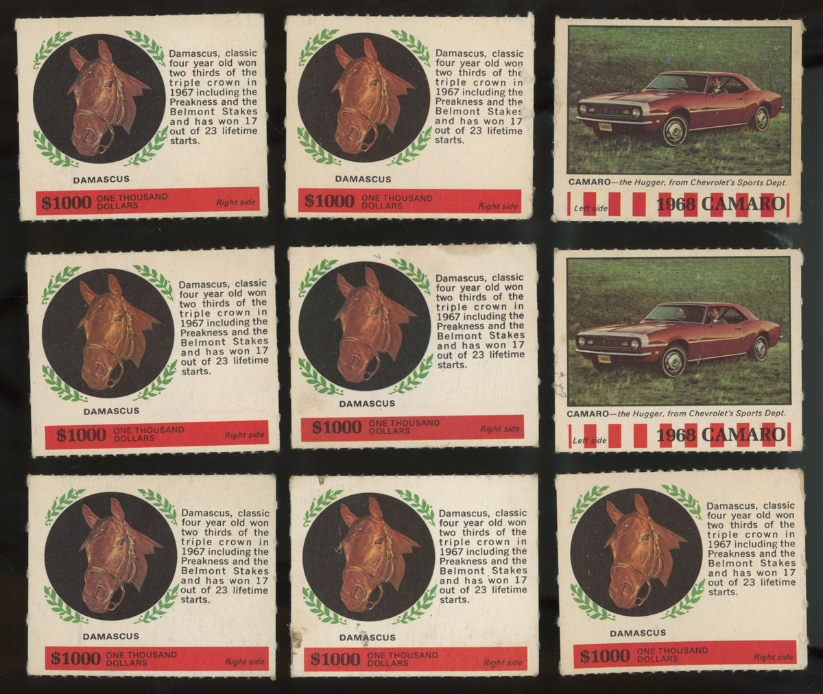 1968 American Oil Half Panels (Lot Of 23) VG/EX