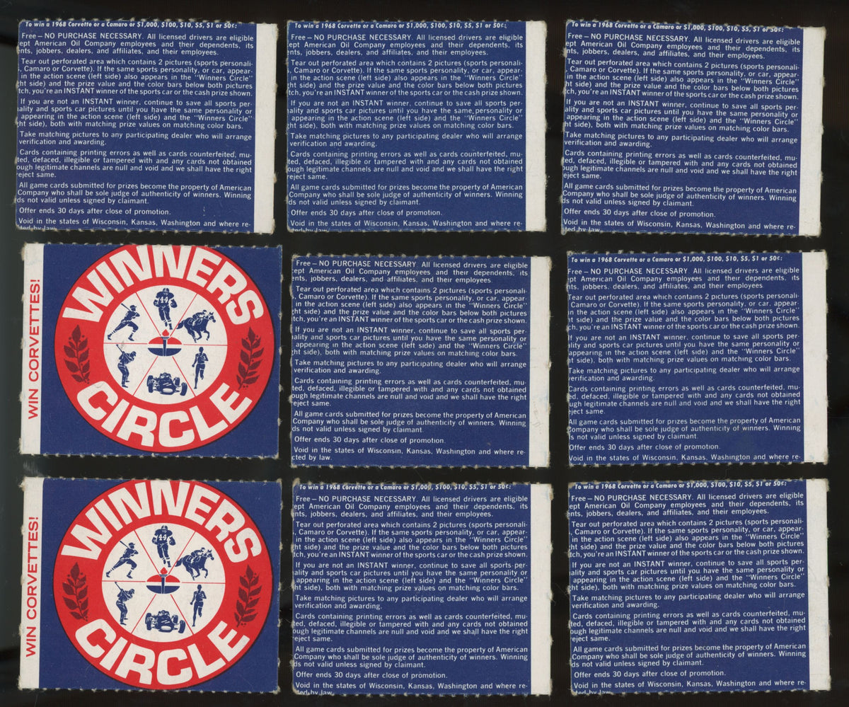 1968 American Oil Half Panels (Lot Of 23) VG/EX