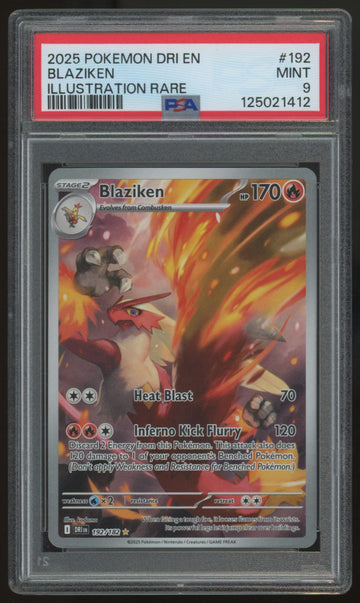 2025 Pokemon Blaziken Destined Rivals Illustration Rare #192 PSA 9