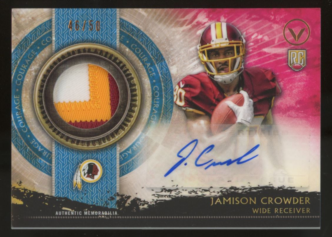 2015 Topps Valor Jamison Crowder RC Patch Auto RPA Courage /50 #SHA-JC