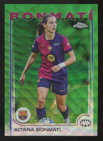 2024-25 Topps Chrome UEFA Women's Aitana Bonmati Green Wave /99 #1