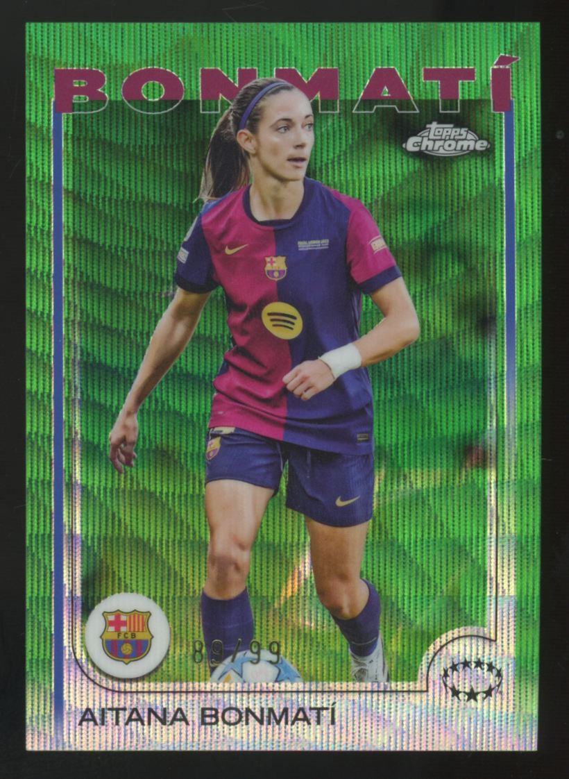 2024-25 Topps Chrome UEFA Women's Aitana Bonmati Green Wave /99 #1
