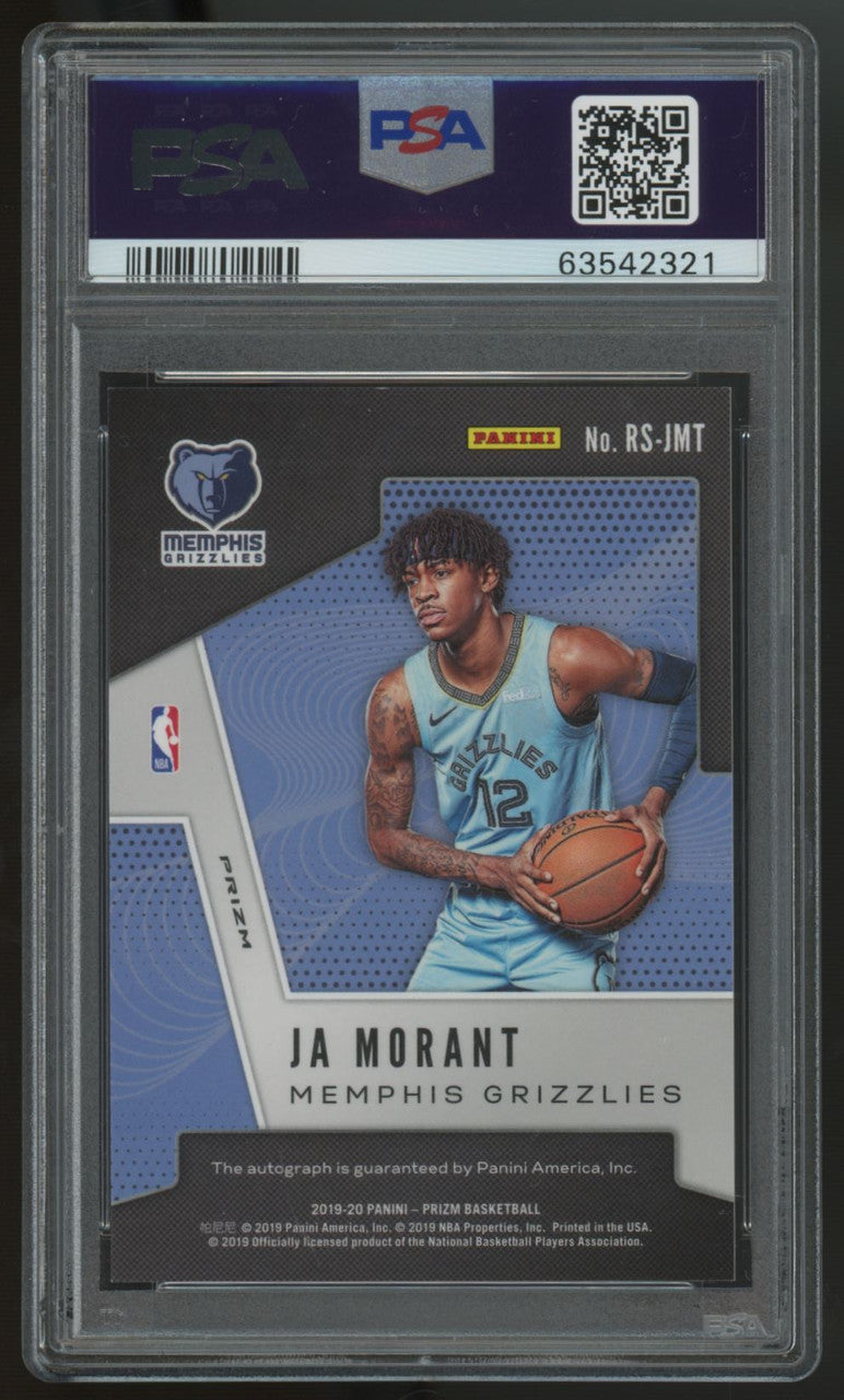 2019-20 Prizm Ja Morant Rookie Signatures RC Auto Silver #RS-JMT PSA 9