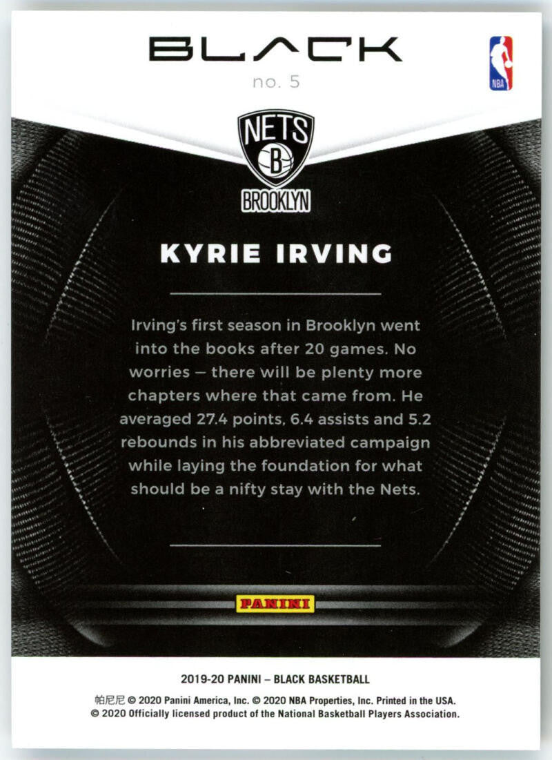2019-20 Panini Black Kyrie Irving Gold /25 #5
