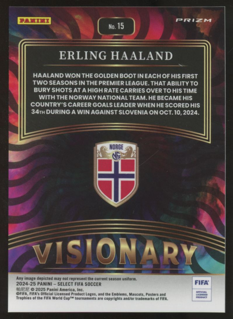 2024/25 Select FIFA Erling Haaland Visionary Prizm SSP #15