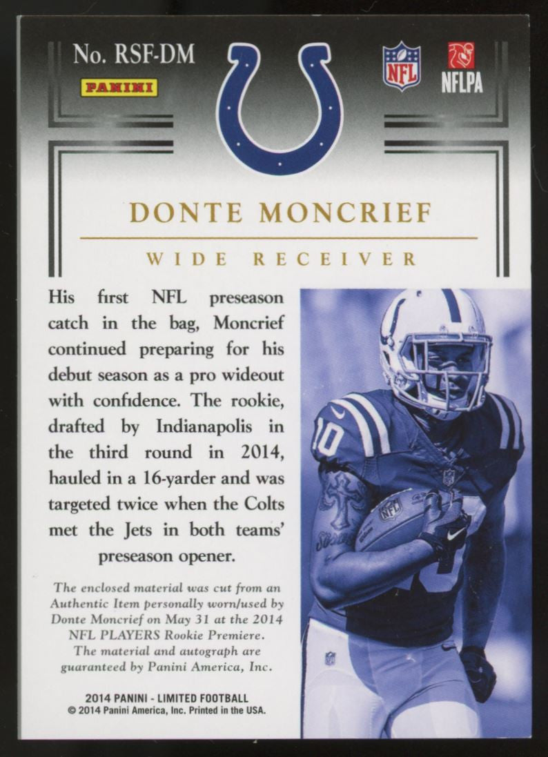 2014 Limited Donte Moncrief RC Triple Patch Auto RPA /10 #RSF-DM