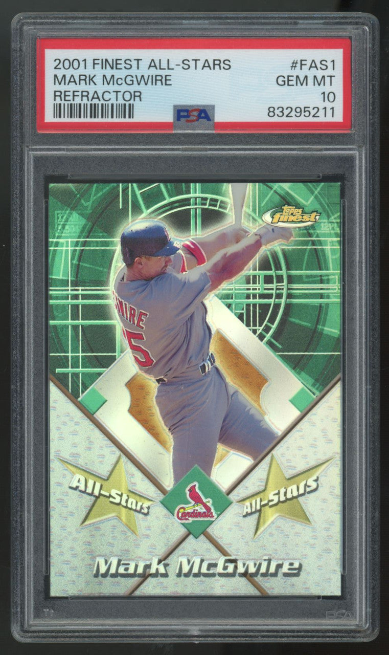 2001 Topps Finest All-Stars Mark McGwire Refractor #FAS1 PSA 10