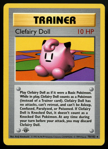 Pokemon Clefairy Doll Base Set Shadowless 1st Edition #70/102 LP