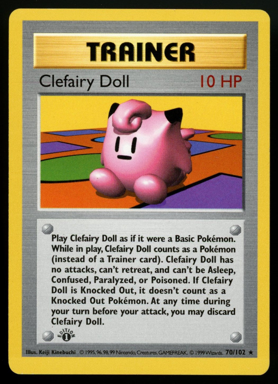 Pokemon Clefairy Doll Base Set Shadowless 1st Edition #70/102 LP