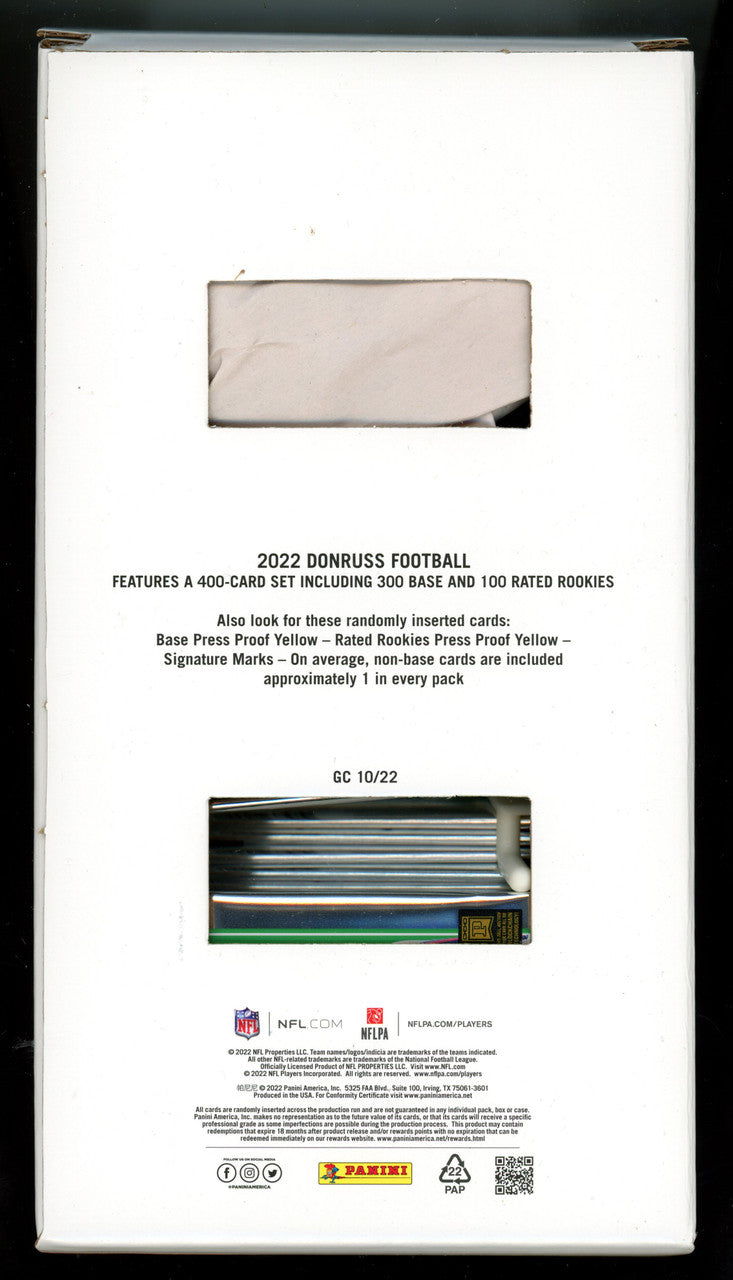 2022 Donruss Football Gravity Feed Box (48 Packs)