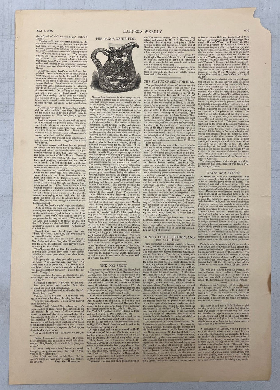 May 8 1886 Harper's Weekly Woodcut A Double Play First League Game