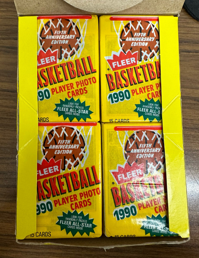 1990-91 Fleer Basketball Wax Box (36 Sealed Packs)