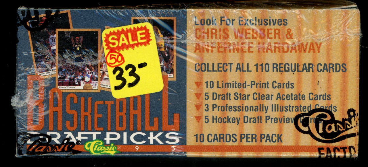 1993 Classic Basketball Draft Picks Factory Sealed Box