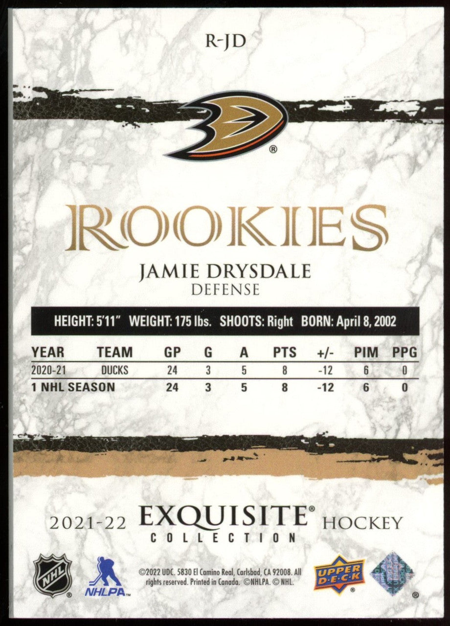2021/22 Exquisite Collection Jamie Drysdale Rookies /25 #R-JD
