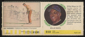 1968 American Oil Willie Mays / Gay Brewer Winner's Circle Panel "A"