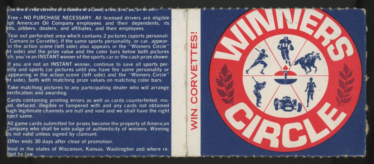 1968 American Oil Willie Mays / Gay Brewer Winner's Circle Panel "A"