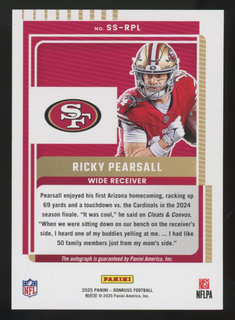2025 Panini Donruss Ricky Pearsall Blue Signature Series Auto /50 #SS-RPL