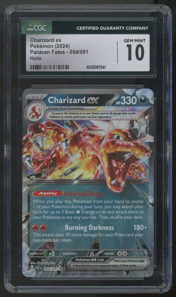 2024 Pokemon Charizard ex Paldean Fates Holo #054 CGC 10