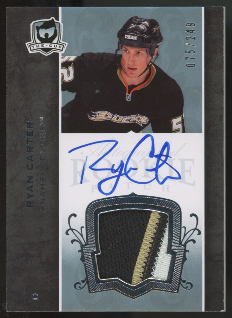 2007-08 Upper Deck The Cup Ryan Carter RC Patch Auto RPA /249 #163