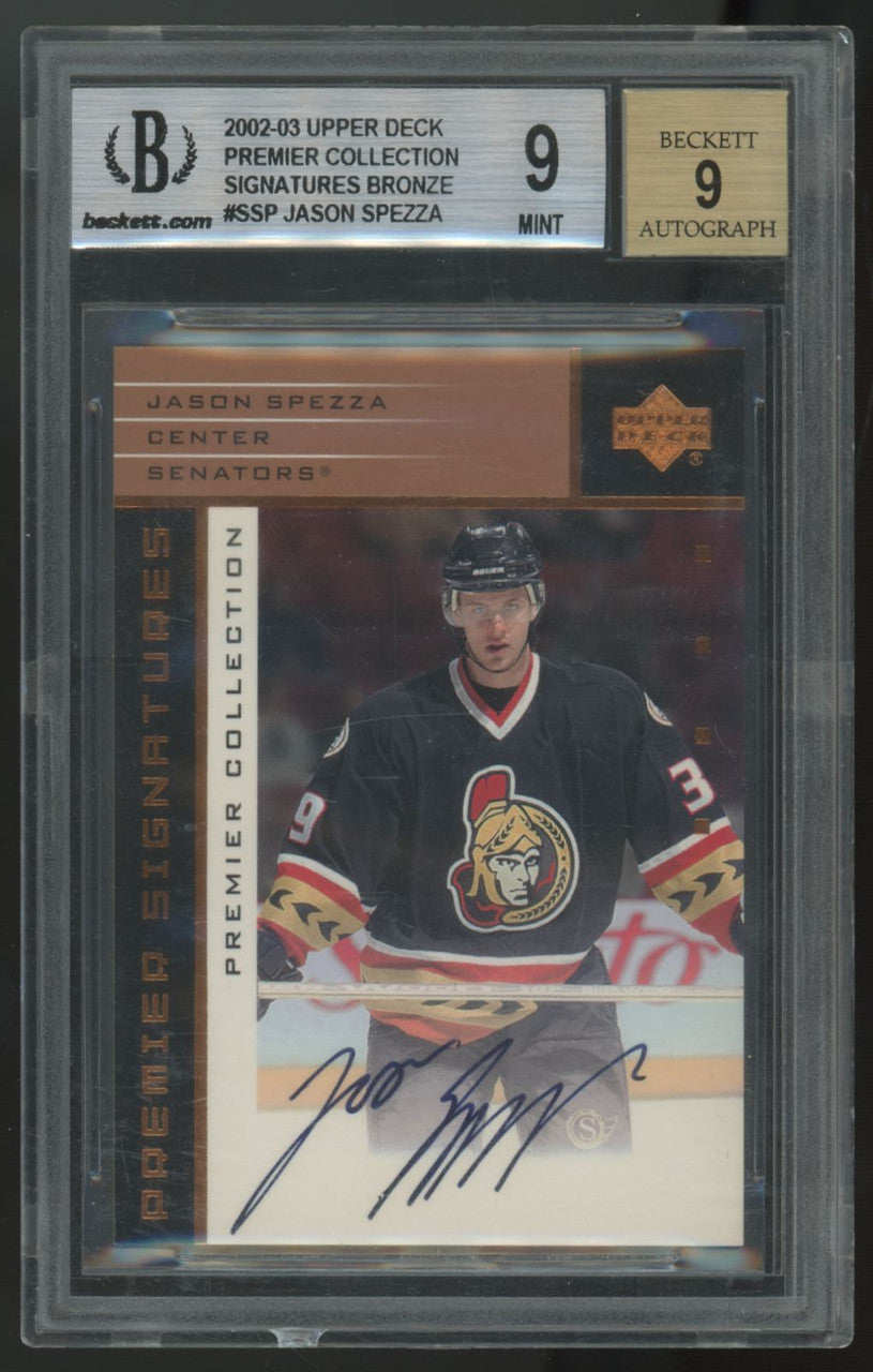 2002-03 Upper Deck Premier Jason Spezza RC Bronze Auto #S-SP BGS 9 9