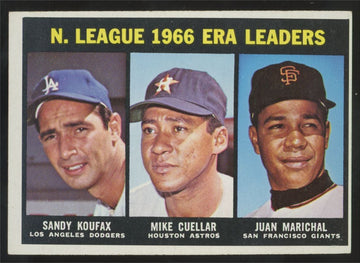 1967 Topps NL ERA Leaders Koufax Marichal #234 EX+