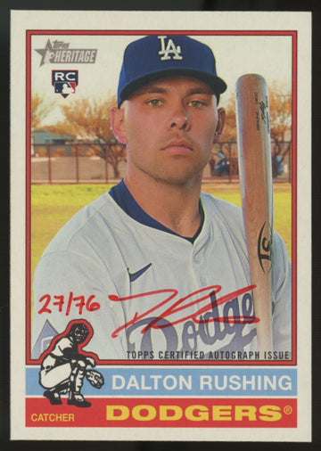 2025 Topps Heritage Dalton Rushing RC Real One Auto Red Ink /76 #ROA-RU