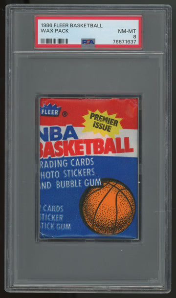 1986/87 Fleer Basketball Pack Alex English Back PSA 8 *637