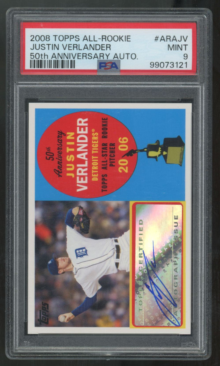 2008 Topps Justin Verlander All-Rookie 50th Anniversary Auto /25 #ARA-JV PSA 9