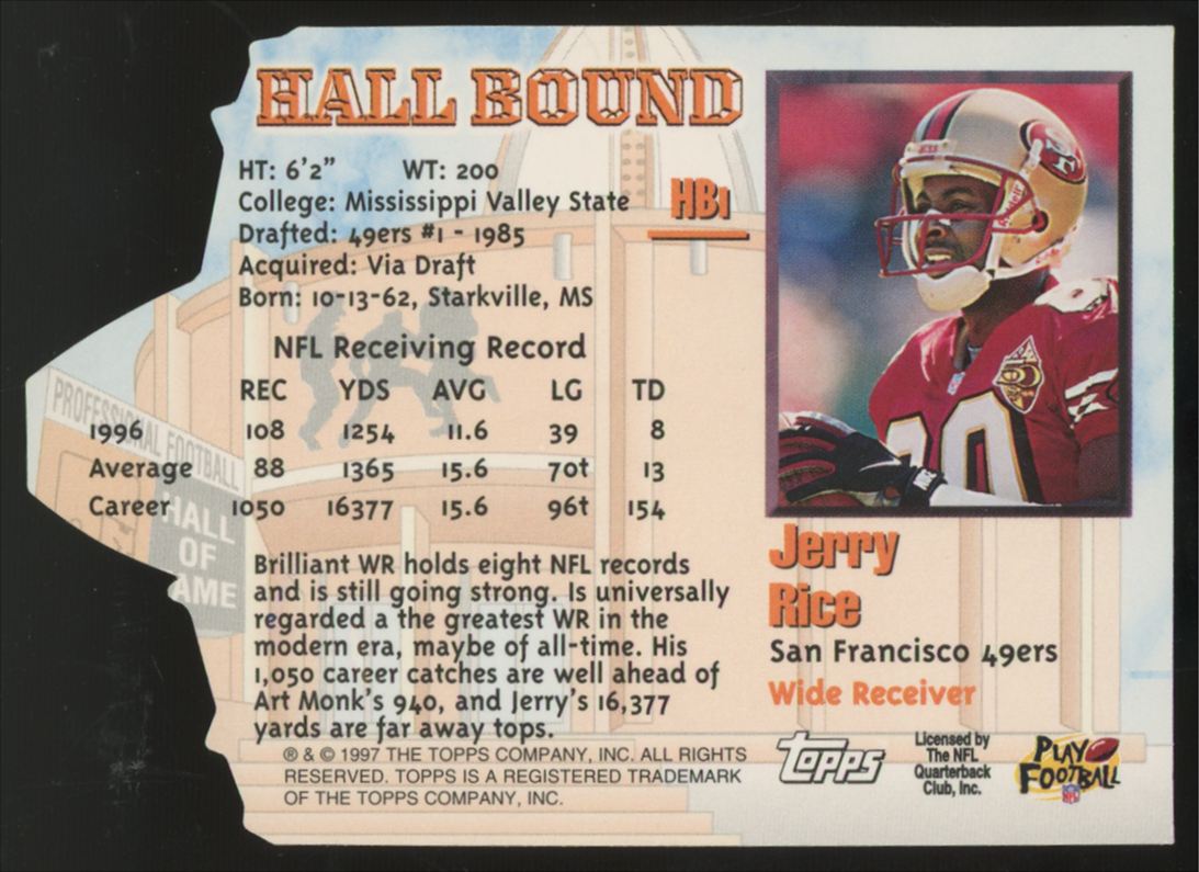 1997 Topps Jerry Rice Hall Bound #HB1