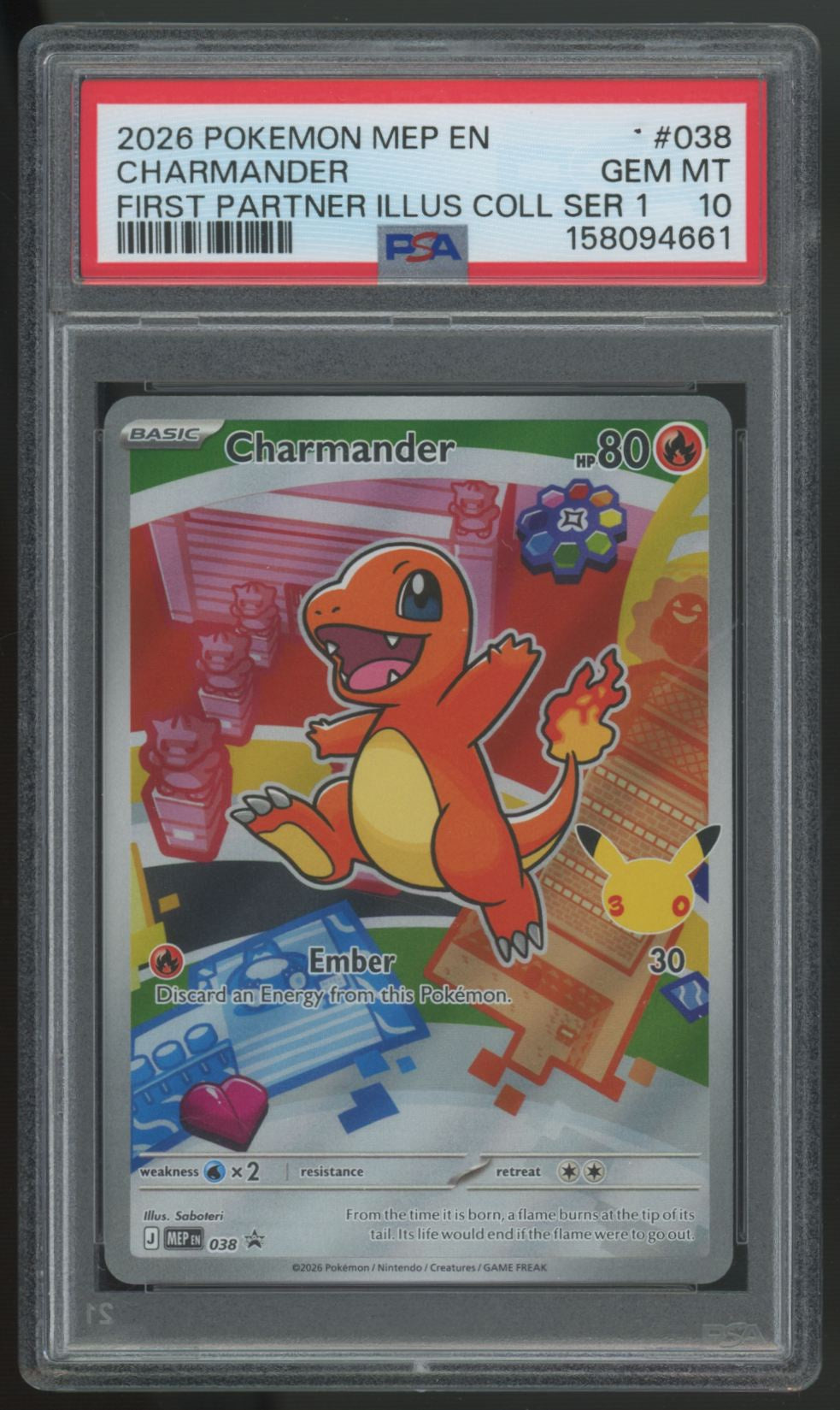 2026 Pokemon Charmander First Partner Collection Promo #038 PSA 10