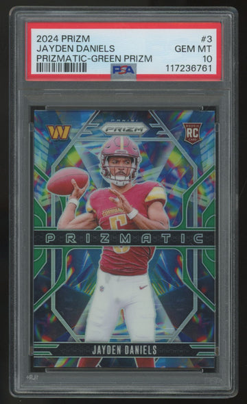 2024 Panini Prizm Jayden Daniels RC Prizmatic Green #3 PSA 10