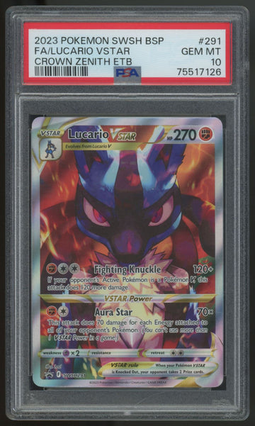 2023 Pokemon Lucario VSTAR Crown Zenith Promo #291 PSA 10