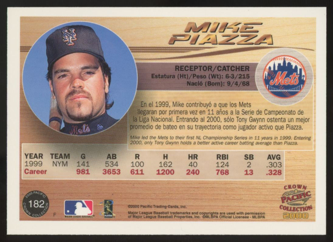 2000 Pacific Crown Mike Piazza Premiere Date /27 #182