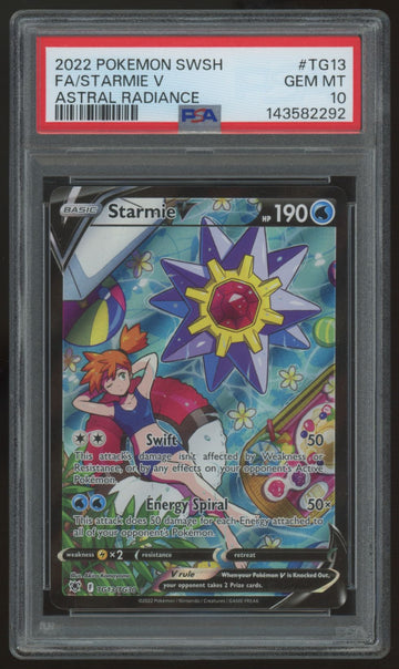2022 Pokemon Starmie V Astral Radiance Full Art #TG13 PSA 10 (D)
