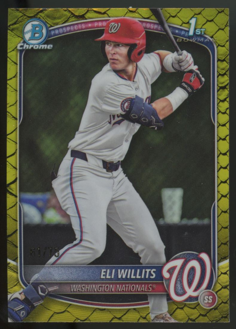 2025 Bowman Draft Chrome Eli Willits 1st Yellow Reptilian Refractor /75 #BDC-1