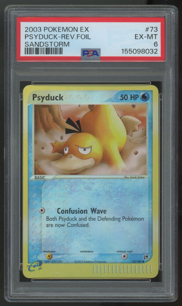 2003 Pokemon Psyduck Sandstorm Reverse Holo #73 PSA 6