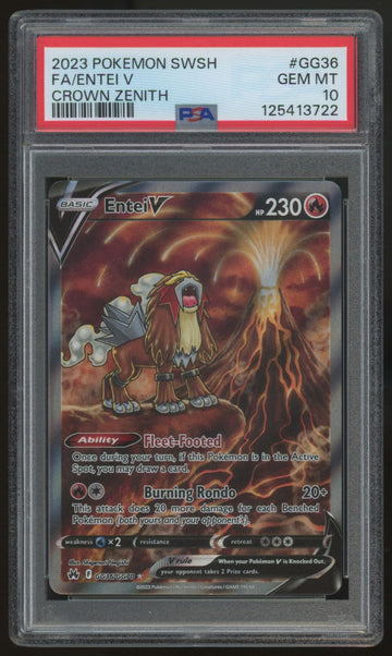 2023 Pokemon Entei V Crown Zenith Full Art #GG36 PSA 10