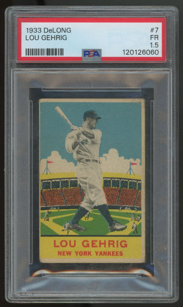 1933 DeLong Gum Lou Gehrig #7 PSA 1.5