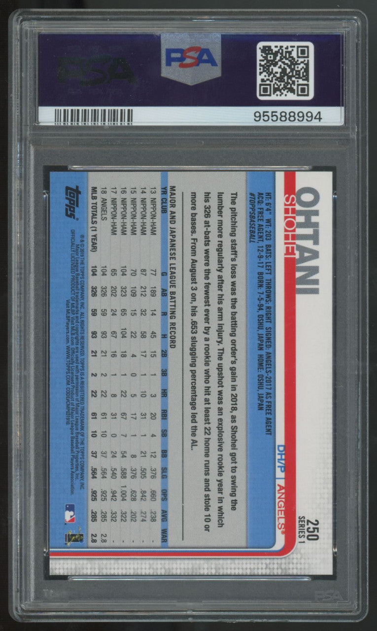 2019 Topps Shohei Ohtani Swinging #250 PSA 9