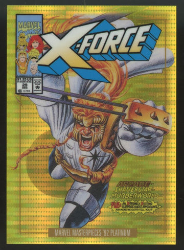 2024 UD Marvel Masterpieces 92' Platinum Shatterstar Seismic Gold /92 #74-V