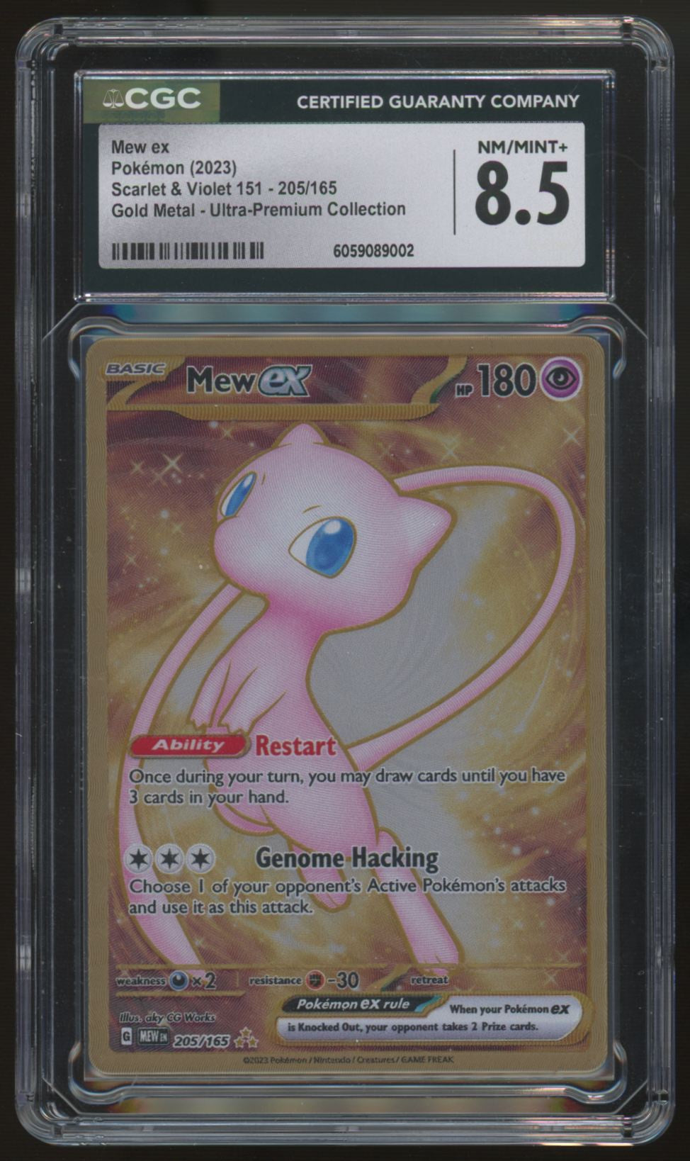 2023 Pokemon Mew ex 151 Ultra Premium Metal Card #205 CGC 8.5