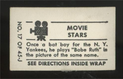 1948 Topps Magic William Bendix Movie Stars #17 VG/EX