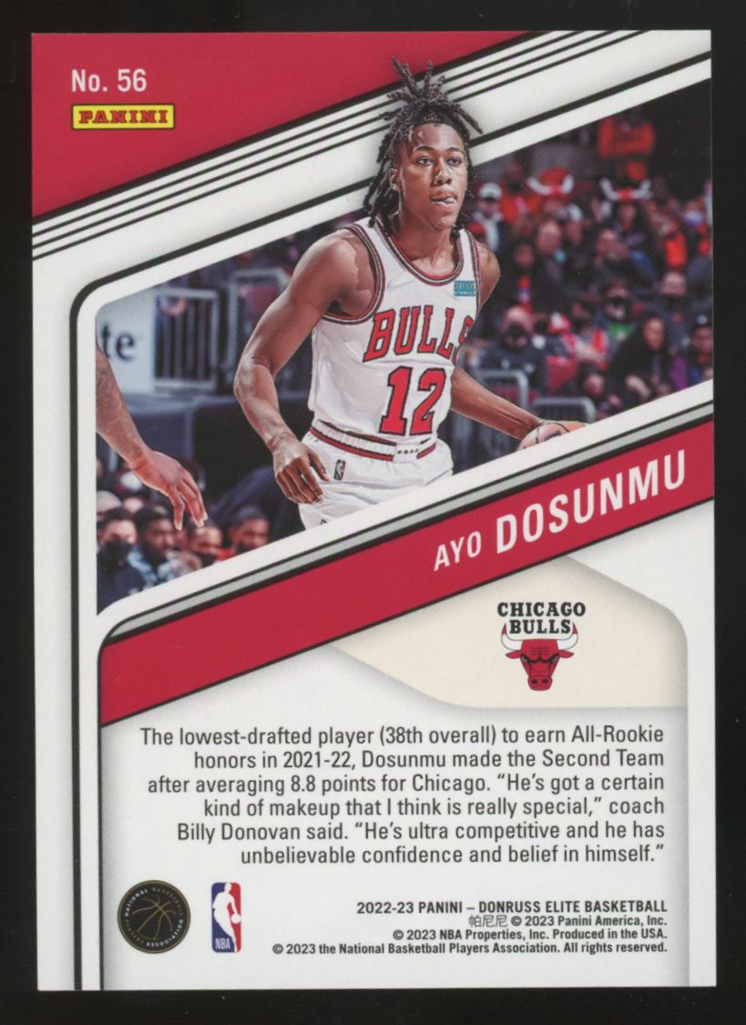 2022-23 Panini Donruss Elite Ayo Dosunmu Elite 1/1 #56